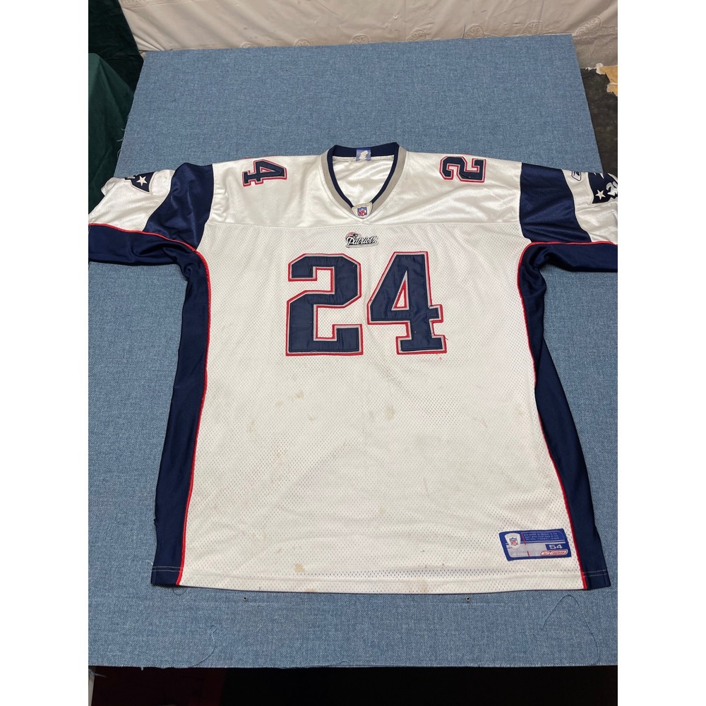 Reebok NFL New England Patriots Ty Law 24 Jersey Mens 54 White OnField Authentic